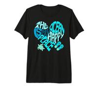 The Ocean is My Happy Place Sea Beach Life Better Flip Flops Camiseta Premium