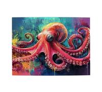 The Octopus In The Oil Painting - Rompecabezas de madera de 500 piezas para adultos, rompecabezas desafiante para juegos de tamaño 15 x 20.4 pulgadas