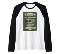 The Office 0 Days Without Accident Sign Camiseta Manga Raglan