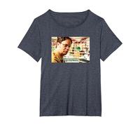 The Office Cita de Dwight Snowball Camiseta, Mujer Tallas Grandes, Azul Jaspeado, 1XL Grande
