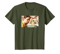 The Office Cita de Dwight Snowball Camiseta, Niños, Verde Oliva, 12 años