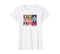 The Office Dunder Mifflin Retratos Camiseta, Mujer, Blanco, S
