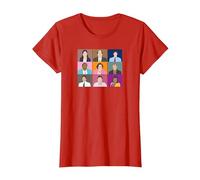 The Office Dunder Mifflin Retratos Camiseta, Mujer, Rojo, 3XL