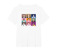 The Office Dunder Mifflin Retratos Camiseta, Mujer Tallas Grandes, Blanco, 1XL Grande