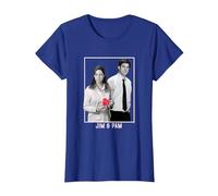 The Office Fotos de Jim y Pam en Blanco y Negro Camiseta, Mujer, Azul Real, L