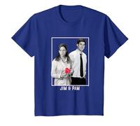 The Office Fotos de Jim y Pam en Blanco y Negro Camiseta, Niños, Azul Real, 2 años