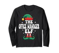 The Office Manager Elf Funny Christmas Matching Family Manga Larga