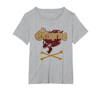 The Offspring Official Screaming Skull Camiseta, Mujer Tallas Grandes, Gris Jaspeado, 1XL Grande