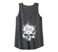 The Offspring Official White Skull Logo Camiseta sin Mangas, Mujer, Jaspeado Oscuro, M