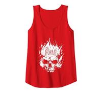 The Offspring Official White Skull Logo Camiseta sin Mangas, Mujer, Rojo, M