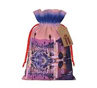 The Old Hollywood - Bolsa de regalo de lino con cordón impreso, perfecta para bolsas de regalo, bolsas de dulces