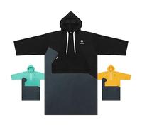The Ona Company - Poncho Surf de Microfibra - Ligero y de Secado rápido - para Hombre y Mujer - Playa, Piscina o natación - ¡Imprescindible para Tus Actividades Acuáticas! (Negro)