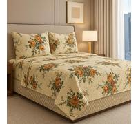 The one home Juego de Sábanas 100% Algodón 3 Piezas 90x200 - Sábana Bajera, Sábana Plana y 1 Fundas de Almohada 50x75cm