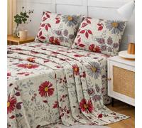 The one home Juego de Sábanas 100% Algodón 4 Piezas 150x200 - Sábana Bajera, Sábana Plana y 2 Fundas de Almohada 50x75cm