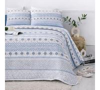 The one home Premium Colcha de Verano Bouti Reversible Cama 160 con 2 Funda 100% Poliéster - Colcha Ligera, Fina, Transpirable y Suave - Cubrecama Multiusos Otoño Primavera Entretiempo