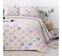 The one home Premium Colcha de Verano Bouti Reversible Cama 160 con 2 Funda 100% Poliéster - Colcha Ligera, Fina, Transpirable y Suave - Cubrecama Multiusos Otoño Primavera Entretiempo