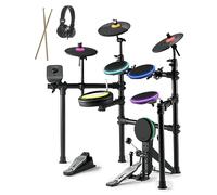 The ONE Polaris Drums - Juego de batería eléctrica con USB MIDI y Bluetooth Audio y conectividad MIDI, batería electrónica con almohadillas para orejas de malla para tambor, más de 600 canciones y 96