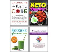 The One Pot Ketogenic Diet Cookbook, Ketogenic Green Smoothies, No Alzheimer's Smarter Brain Keto Solution, Unlocking the Keto Code [Hardcover] 4 Books Collection Set