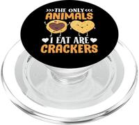 The Only Animals I Eat Are Crackers - Vegano Vegetariano PopSockets PopGrip para MagSafe
