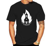 The Only Church That Illuminates is a Burning Church T-Shirt Black S