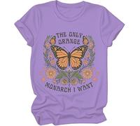 The Only Orange Monarch I Want, We Only Need One Monarch, camisas de mariposa naranja para mujeres y hombres, morado claro, M