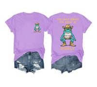 The Only Squat I'm Doin' is Diddly - Camiseta divertida de rana vaquera para mujer y hombre, morado claro, XXL