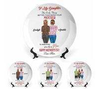 The Only Thing Better Than Being Your Mother Is Watching You Be A Mom - Platos decorativos de cerámica personalizados con nombre personalizado, retrato de dibujos animados, regalos personalizados para