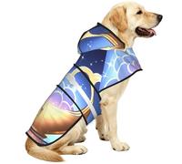 The Orb Of Dreams - Chubasquero impermeable para perros pequeños, medianos y grandes, con rayas reflectantes y correa ajustable para el vientre