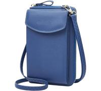 The Original - Cartera de mano de piel cruzada para teléfono celular, bolsa para mujer, alta capacidad, Azul marino, Talla única, Talla única