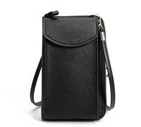 The Original Clutch Wallet by, Leather Crossbody Cell Phone Bag, Crossbody Leather Shoulder Bags and Clutches (Black)