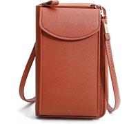 The Original Clutch Wallet by, Leather Crossbody Cell Phone Bag, Crossbody Leather Shoulder Bags and Clutches (Brown)