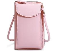 The Original Clutch Wallet by, Leather Crossbody Cell Phone Bag, Crossbody Leather Shoulder Bags and Clutches (Pink)