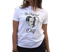 The Original DILF Charlie Swan Inspired Twilight Saga Merch Camiseta de Mujer Blanca Size L