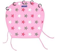 The Original Dooky - Parasol De Algodón 100%, Universal, Para Carrito Y Cochecito, Fácil De Montar Con Anillas, Transpirable, Ajustable Con Velcros, Rosa (Pink/Pink Stars)