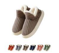The Original Fluffy Slippers, Winter Thick Sole Anti-Skid Cozy Warm Plush Cloud Hausschuhe(Brown,9.5-10.5Women/8.5-9.5Men)