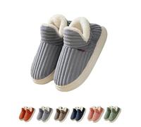 The Original Fluffy Slippers, Winter Thick Sole Anti-Skid Cozy Warm Plush Cloud Hausschuhe(Gray,8.5-9Women/7.5-8Men)