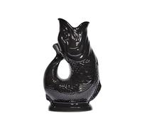 The Original Gluggle Jug - Jarra negra en tamaño XL, 28 cm, 1,4 L, jarra decorativa con forma de pez, jarra decorativa para agua, cóctel, vino y ginebra, decantador o jarrón, hecha a mano en Gran