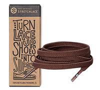 THE ORIGINAL STRETCHLACE | cordones elásticos para zapatos | As Seen on Shark Tank | Flat Stretch Shoelaces, marrón, 40" Inches (101 cm)