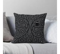 The Owl Watching Dark Night Square - Funda de almohada de poliéster y lino, terciopelo, con cremallera, decorativa, para habitación
