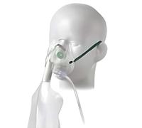 The Oxygen Store Máscara de oxígeno de alta concentración pediátrica/infantil con tubo con tubo de 2,1 m, construcción de PVC transparente que garantiza la comodidad del paciente con clip de nariz