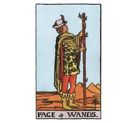 The Page of Wands: 156 College Ruled Lined Pages (78 leaves), 5x8 Notebook, Journal, Diary, Planner featuring image of The Page of Wands Tarot card