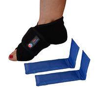 The Pain Soother Envoltura reutilizable de paquete de hielo caliente y pie frío para fascitis plantar, dolor de arco, dolor de pies, hinchazón: paquete de gel adicional incluido Negro Grande