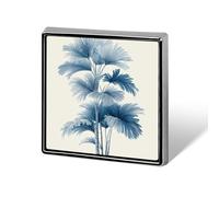 The Palm Tree Blue Indigo - Broches y alfileres unisex cuadrados ligeros para solapa, joyería para ropa, chal, sombrero