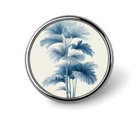 The Palm Tree - Broche redondo azul índigo para hombres y mujeres, insignia, collar, vestido, chaqueta, mochila, accesorios