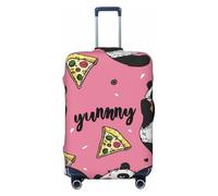 The Panda is Eating Pizza - Funda elástica para equipaje de viaje, protector de maleta, funda de equipaje impresa antiarañazos, Black, M