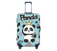 The Panda with The Crown - Funda elástica para equipaje de viaje, protector de maleta, funda de equipaje impresa antiarañazos, Black, S