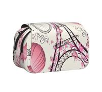 The Paris Tower and A Bicycle Print - Estuche ligero para bolígrafos, papelería, viajes, oficina, gran capacidad, artículos de tocador de maquillaje