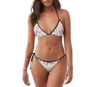 The Paris Tower and a Bicycle Print Lightweight Women Bikini Swimsuit Two Piece Beachwear Summer Underwater Activities, Negro, L