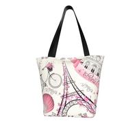 The Paris Tower and a Bicycle Print Summer Shoulder Bag Beach Crossbody Bag Travel Shopping Gym Hiking Party Eventos