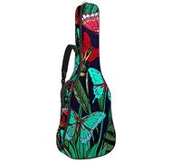 The Parrot with Butterfly Jungle Guitar Gig Bag Mochila de guitarra con correa de hombro ajustable para guitarra de bajo 42 pulgadas